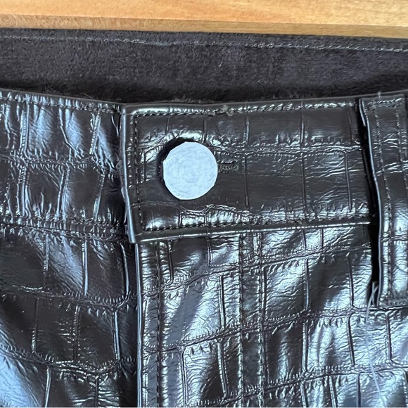 GAP High Rise Vegan Croc Leather Cheeky Straight Pants Size 31 Brown NWT - Picture 11 of 15